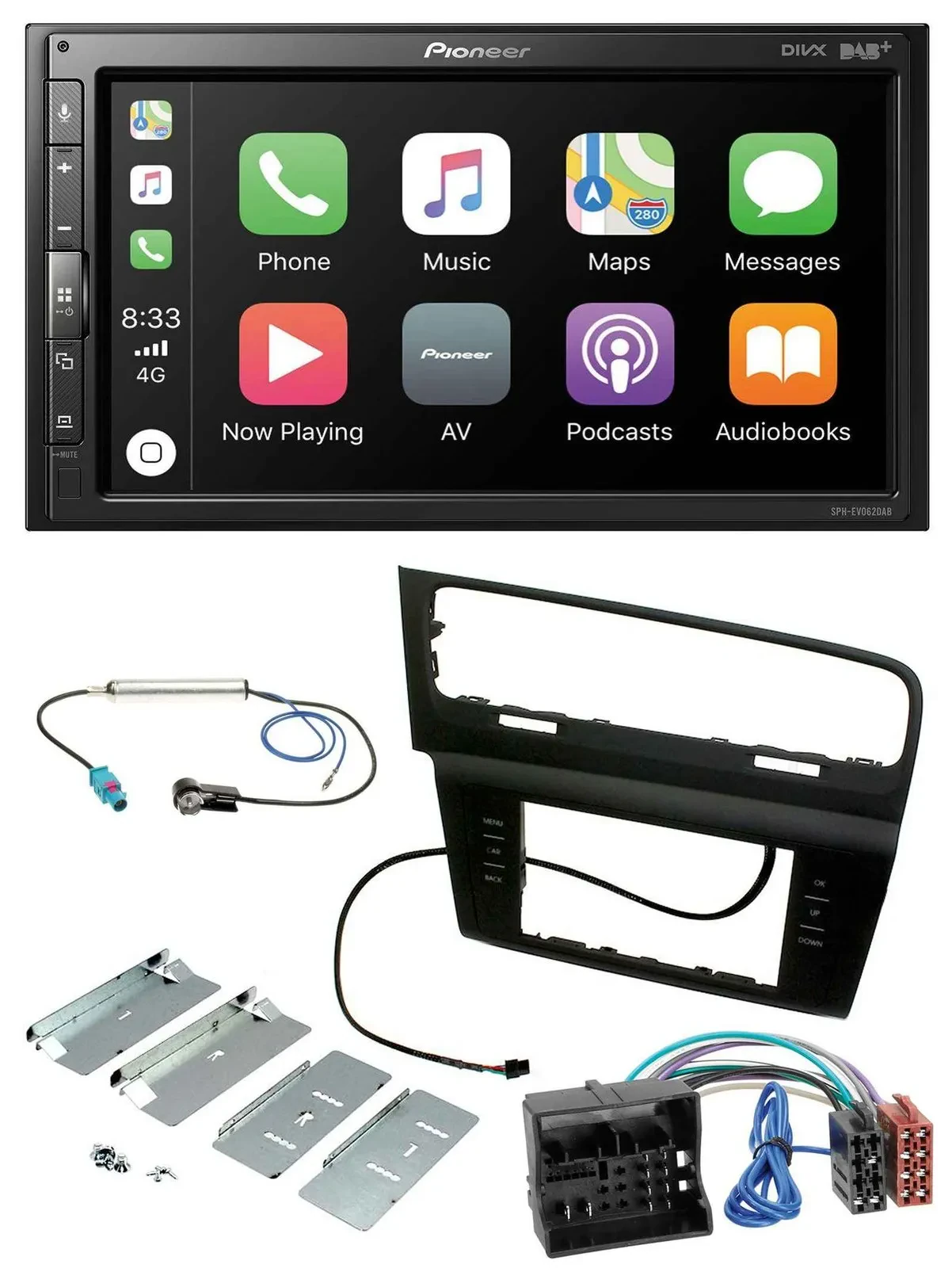 Pioneer USB MP3 DAB 2DIN Bluetooth Autoradio für VW Golf VII (ab 11/2012)