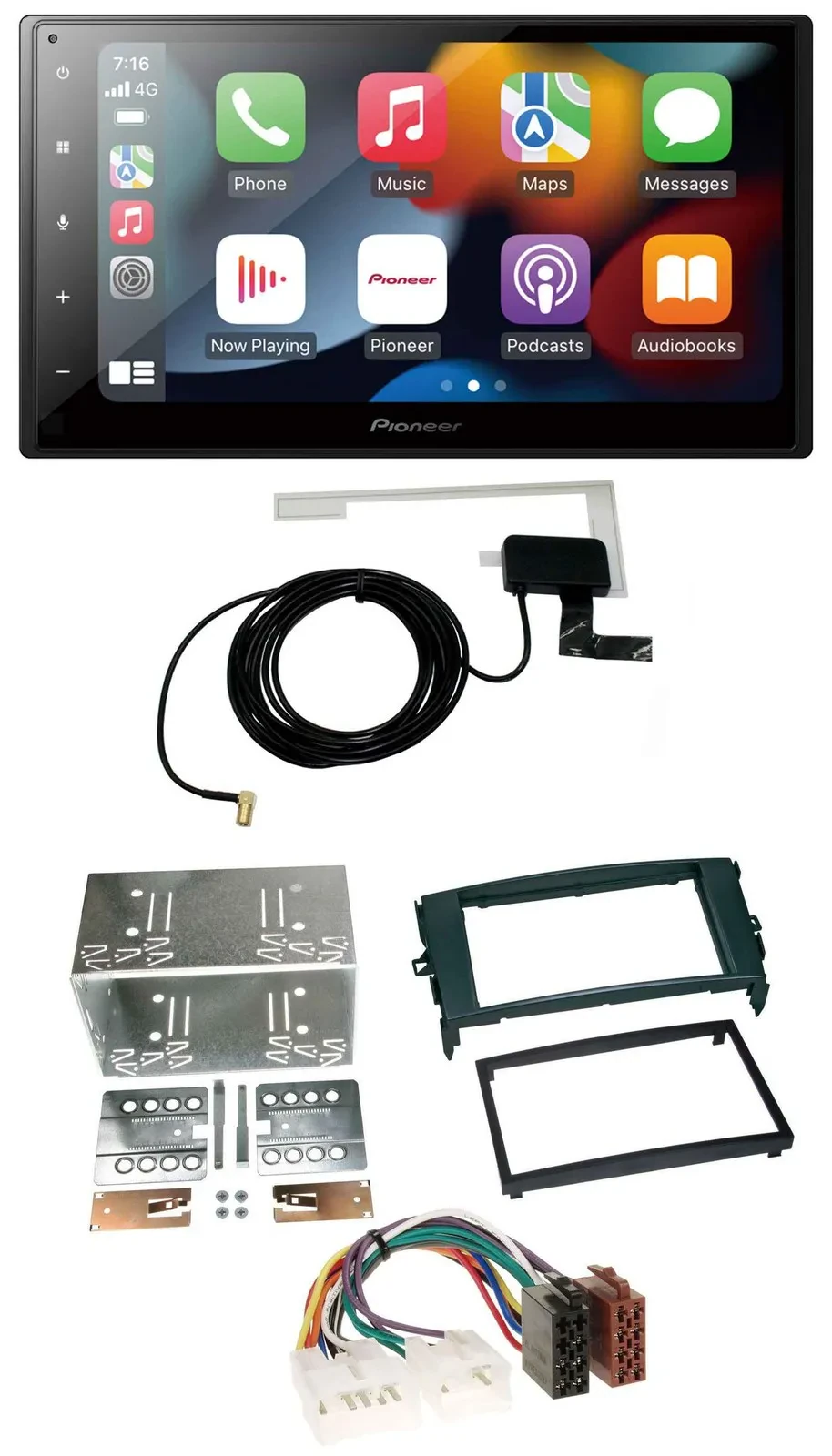 Автомагнитола для Toyota Auris (2007–2012) Pioneer 2-DIN, MP3, USB, Bluetooth, DAB, черная