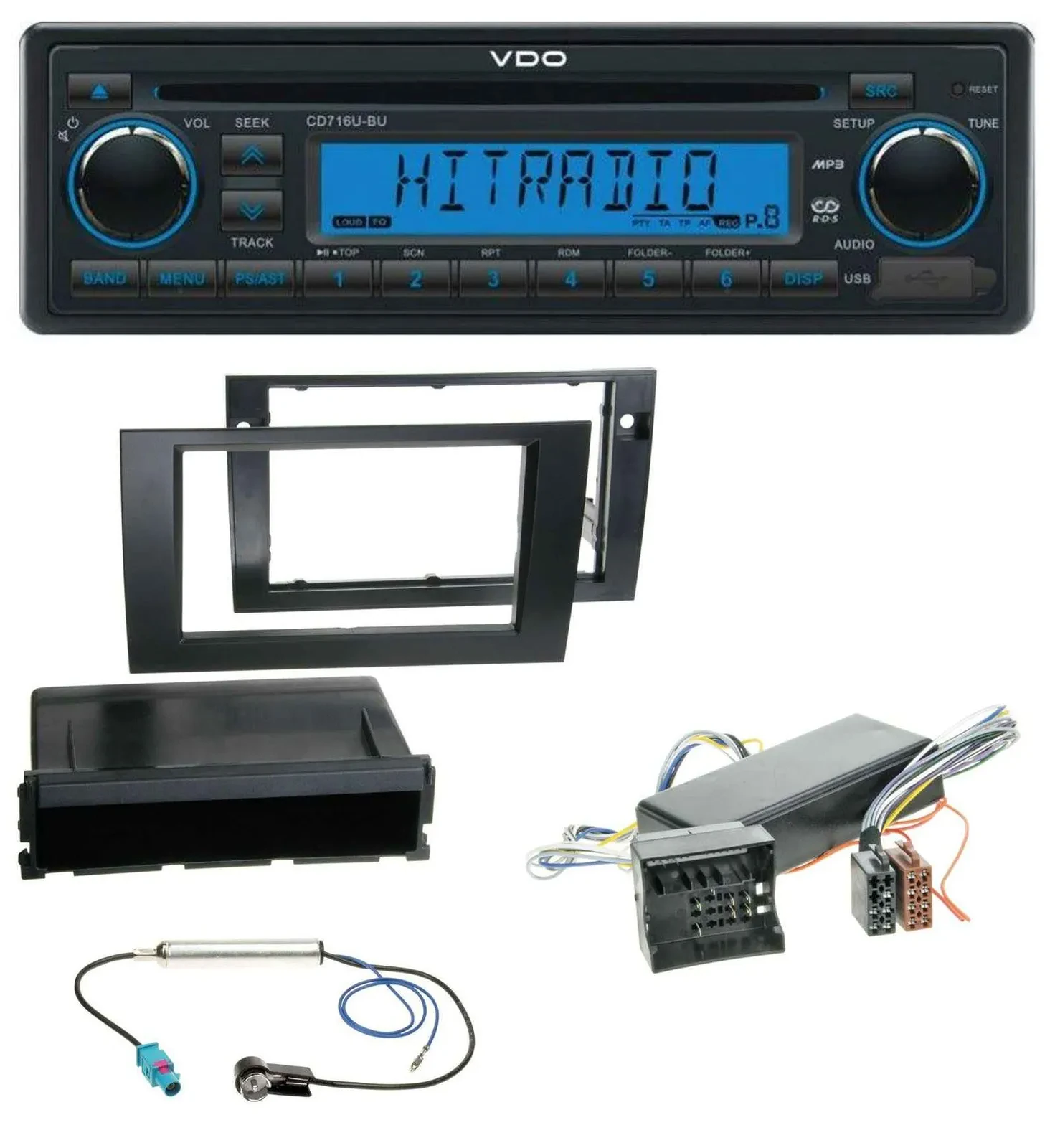 VDO AUX MP3 1DIN CD USB Autoradio für Audi A4 99-01 B5 Symphony Bose Aktivsystem
