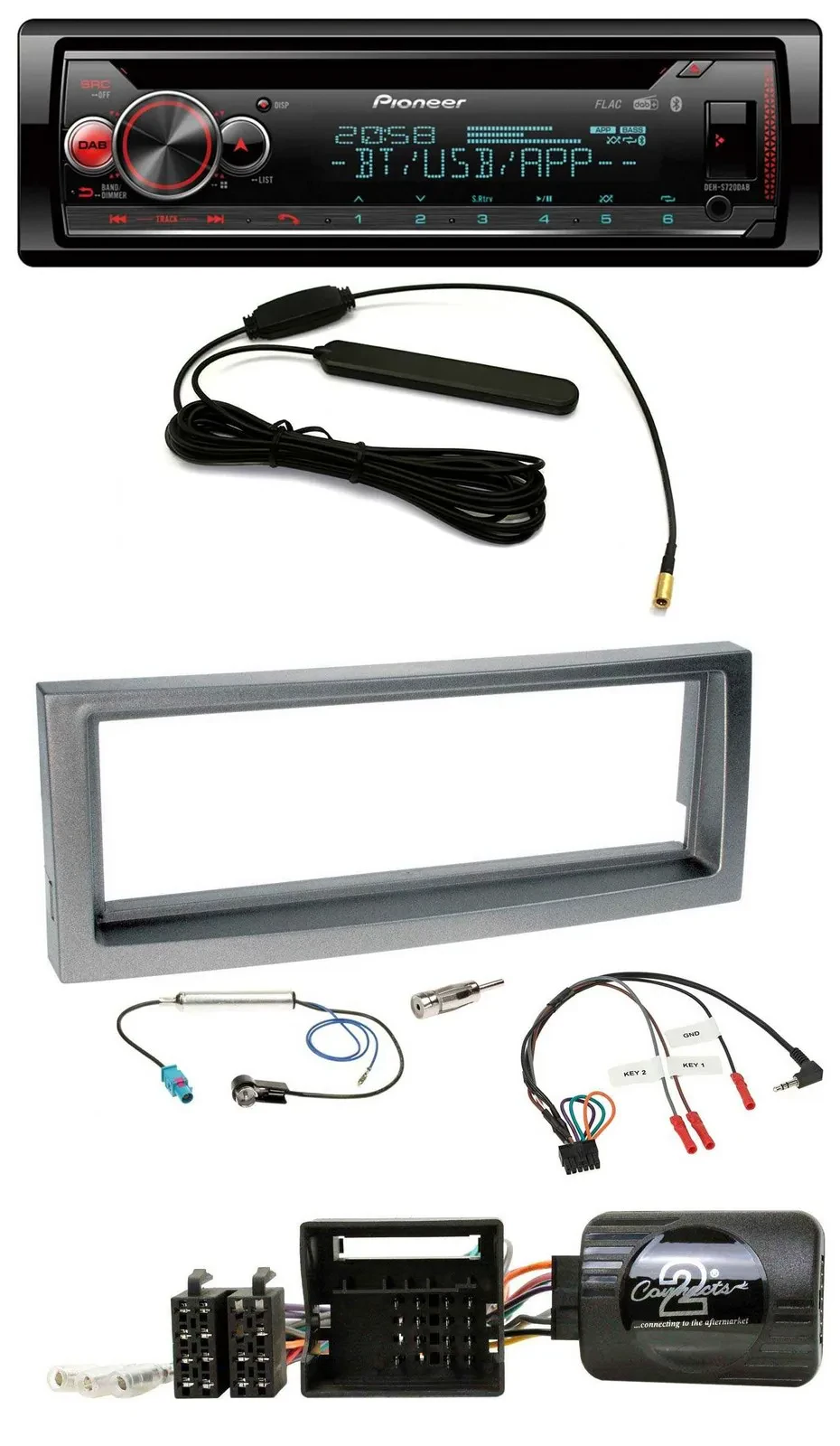 Автомагнитола для Citroen C5 Pioneer USB DAB Bluetooth CD серый металлик