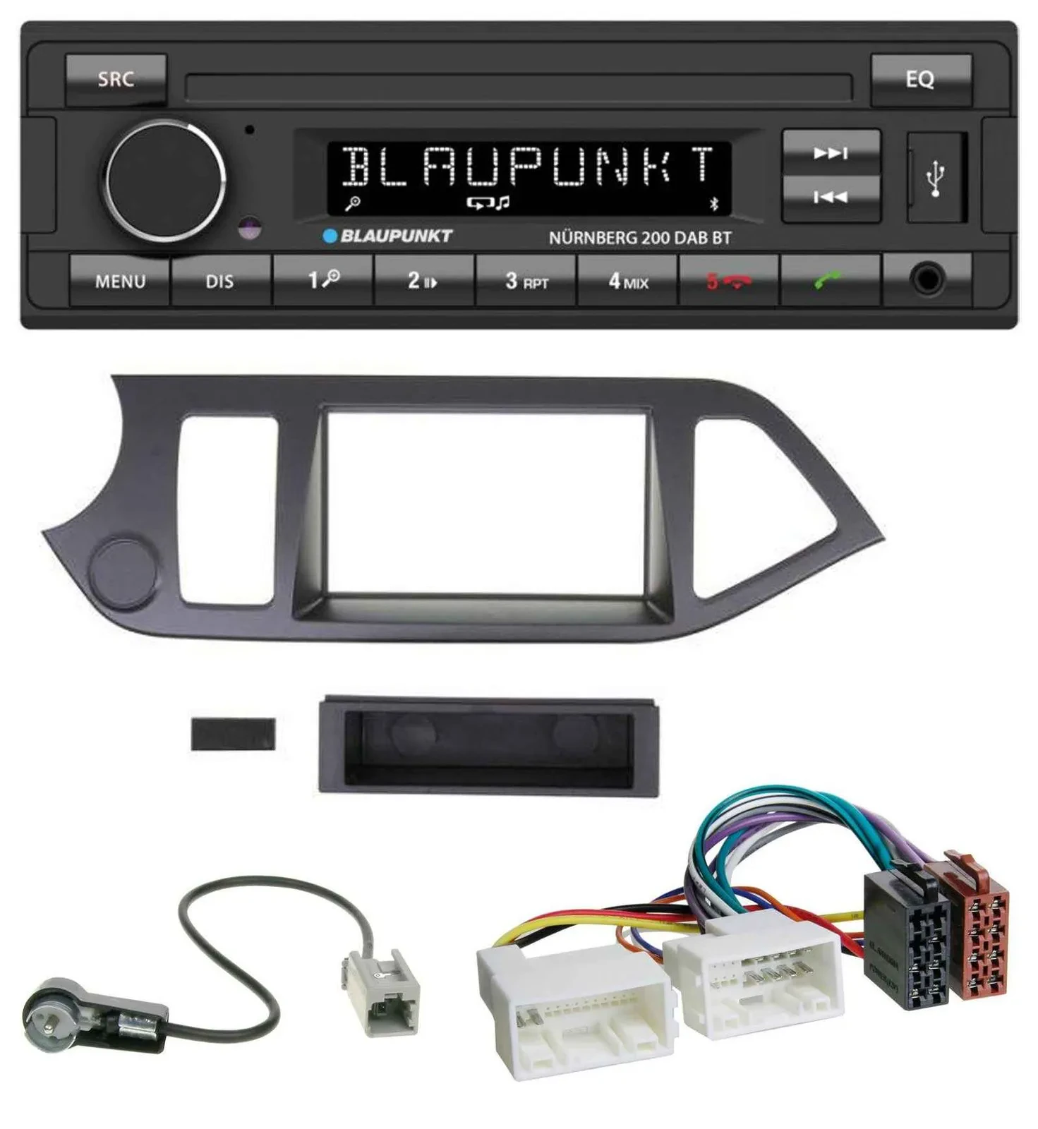 Автомагнитола для Kia Picanto Blaupunkt USB, DAB, MP3, Bluetooth (с 2011, без Start-Stop)