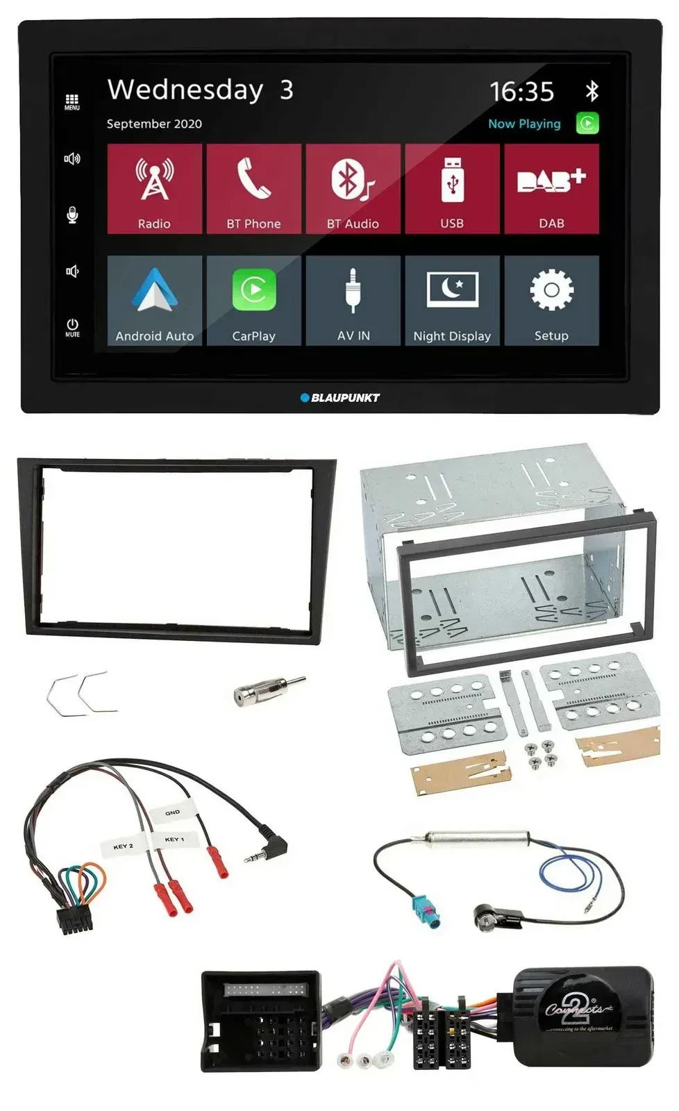 Blaupunkt DAB Bluetooth USB Lenkrad 2DIN Autoradio für Opel Corsa D 2006-2008 st