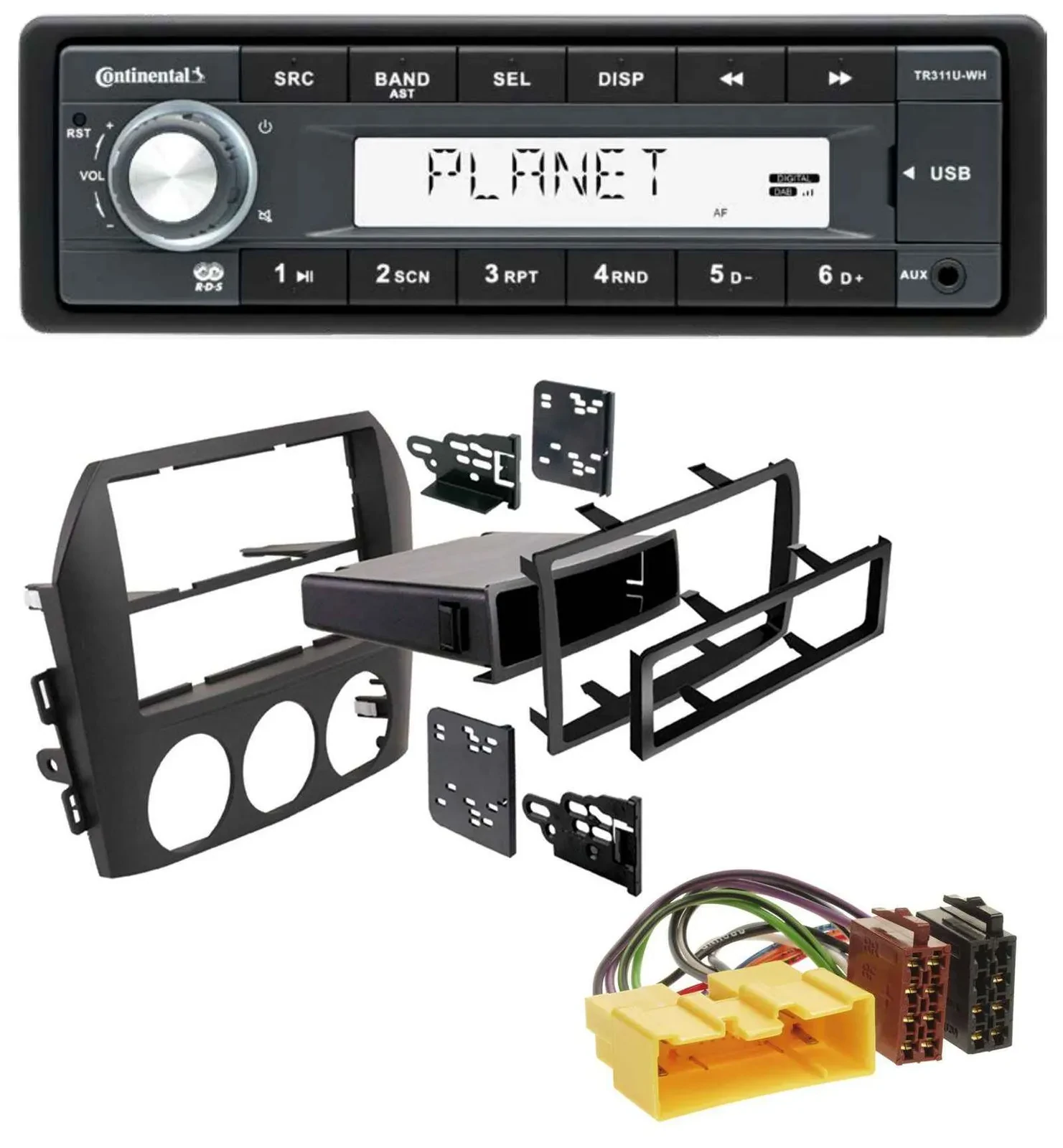 Continental USB MP3 AUX 1DIN Autoradio für Mazda MX-5 (2005-2008)