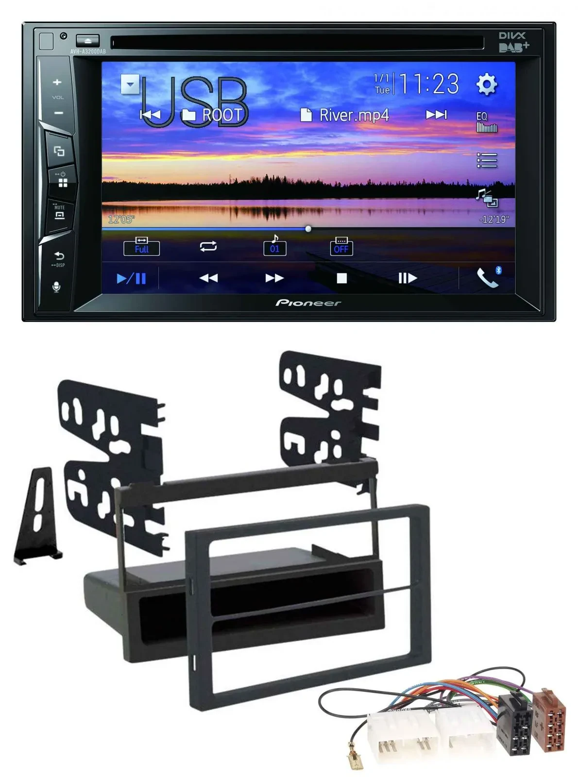 Автомагнитола для Mazda 626 (1999–2002), MPV (1996–1999) Pioneer 2DIN, Bluetooth, DVD, DAB, USB, MP3