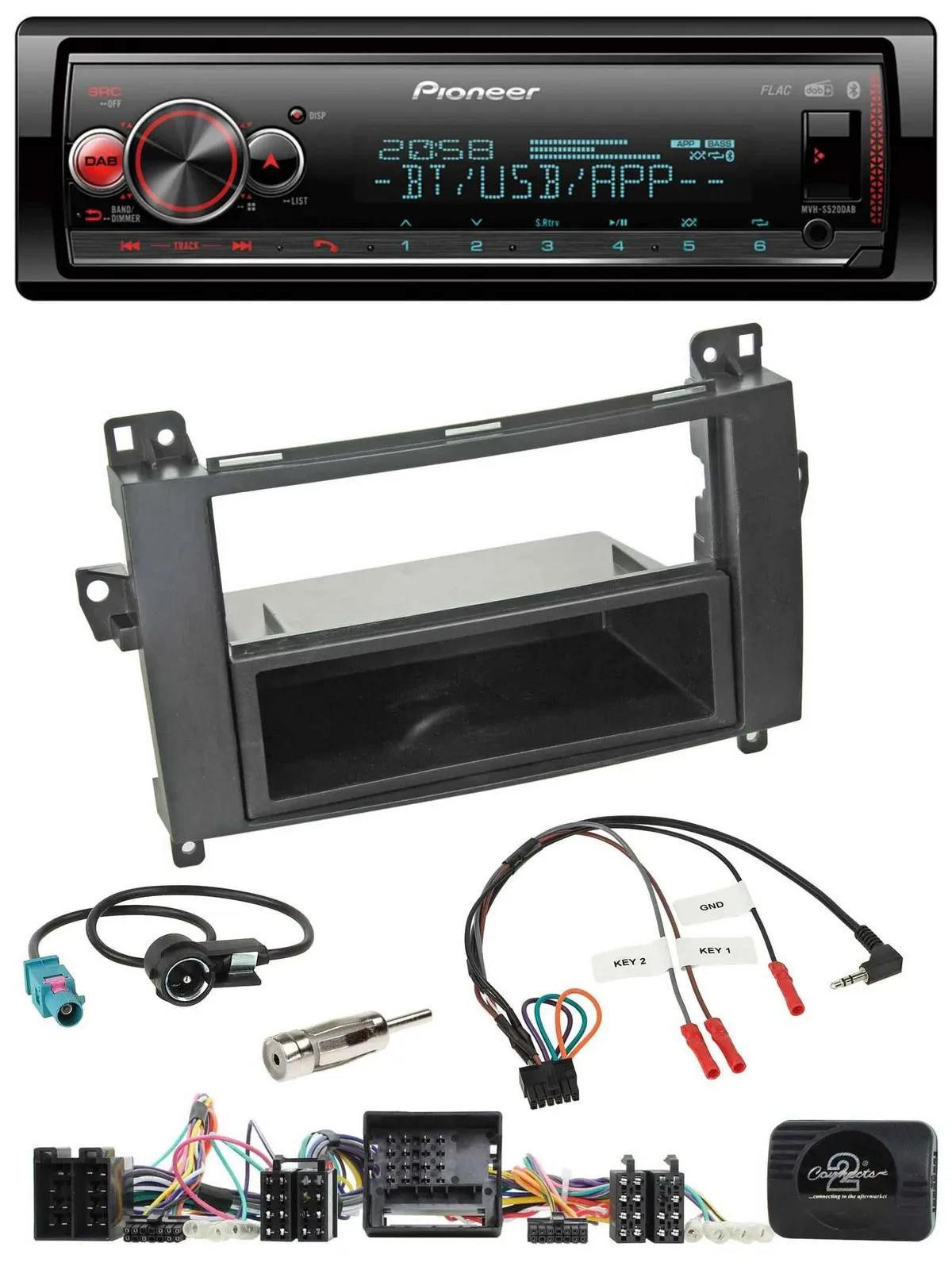 Pioneer Bluetooth USB Lenkrad DAB Autoradio für Mercedes Vito Viano W639 Audio 5