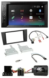 Pioneer Bluetooth Lenkrad USB 2DIN DAB DVD Autoradio für Audi A4 1999-2001