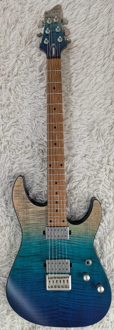 Электрогитара Schecter C-1 Standard Plus двойной вырез, синий градиент