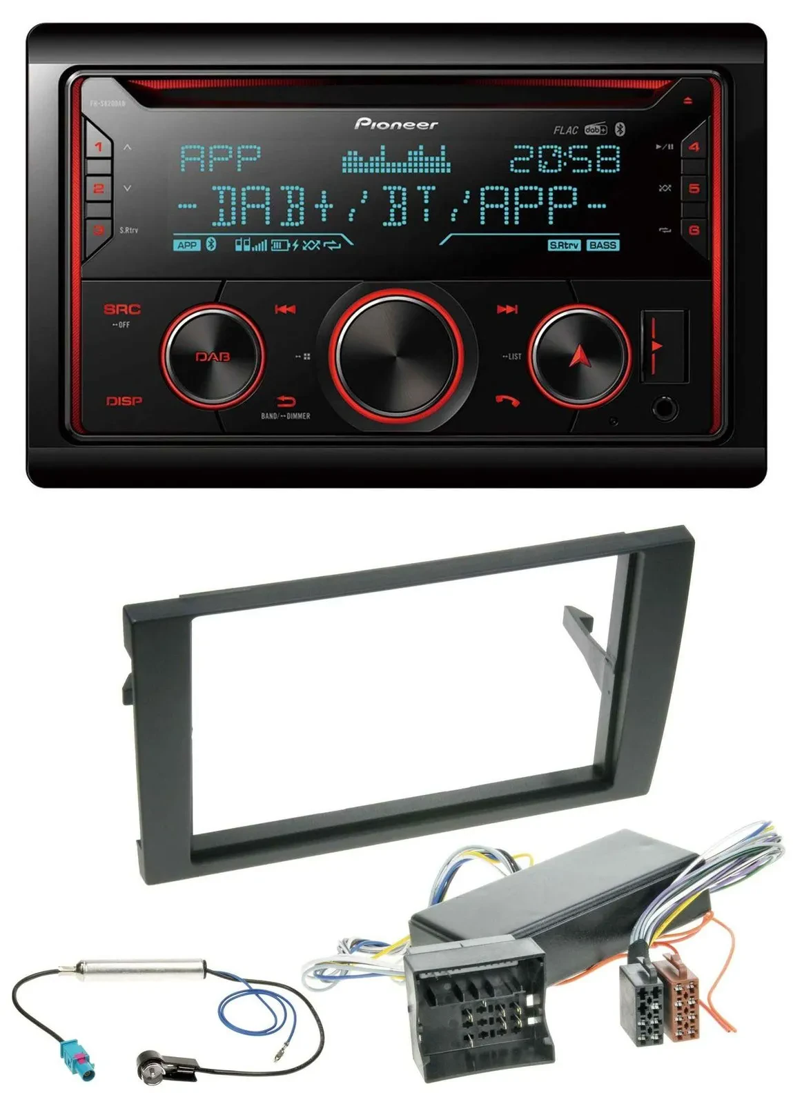 Автомагнитола Pioneer 2DIN DAB Bluetooth USB CD MP3 для Audi A4 (B7) 2004–2008 (Bose Active)