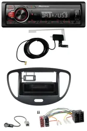 Pioneer 1DIN MP3 DAB USB AUX Autoradio für Hyundai i10 (2008-2013) schwarz