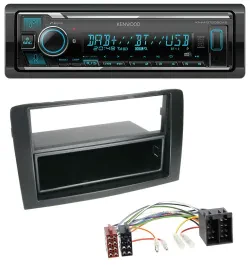 Автомагнитола для Fiat Idea (350, 2003–2011) Kenwood Bluetooth, MP3, DAB, USB черная