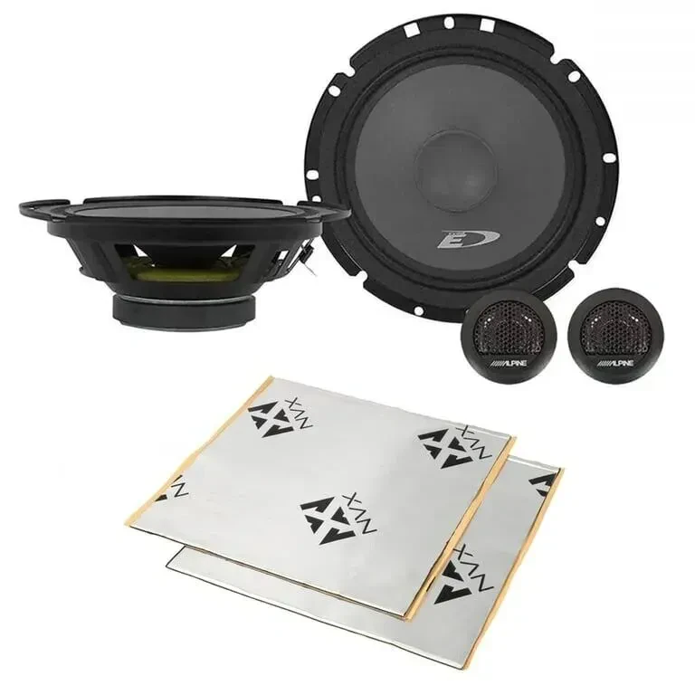 Компонентные автомобильные динамики Alpine SXE-1751S 6.5", 80W RMS (набор, с материалом для шумоизоляции)