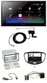 Pioneer DAB MP3 Bluetooth 2DIN USB Autoradio für Hyundai i10 2008-2013 schwarz