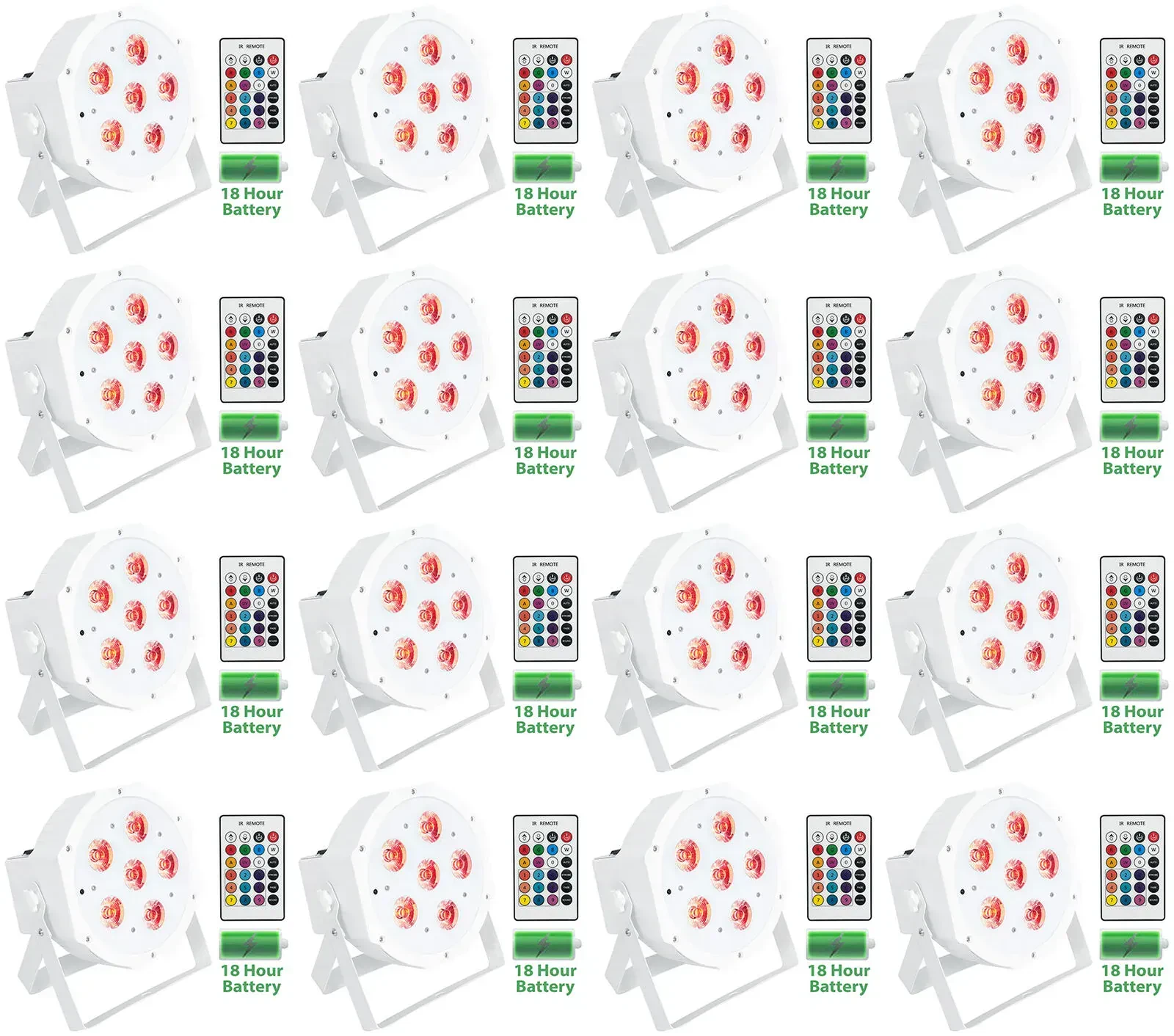 Светодиодный прибор Rockville BATTERY PAR 61 White (16 штук)