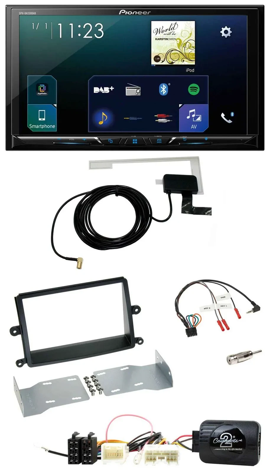 Автомагнитола Pioneer 2-DIN DAB USB Bluetooth для Mitsubishi L200 2006–2015 с поддержкой кнопок на руле