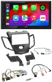 JVC Bluetooth 2DIN Lenkrad DAB USB Autoradio für Ford Fiesta 10-17 schwarz