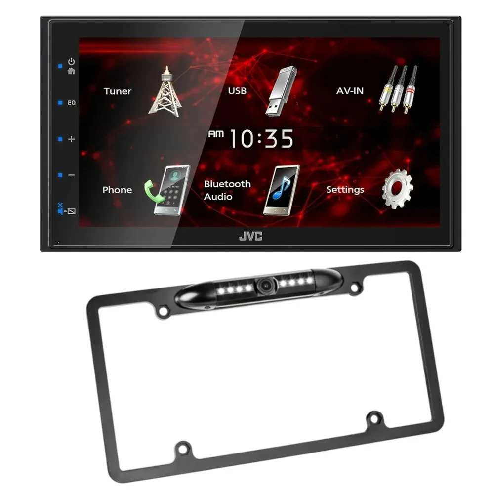 JVC KW-M180BT Digital Multimedia Receiver w/ 50% Off Belva BLPCAM2 Backup Cam