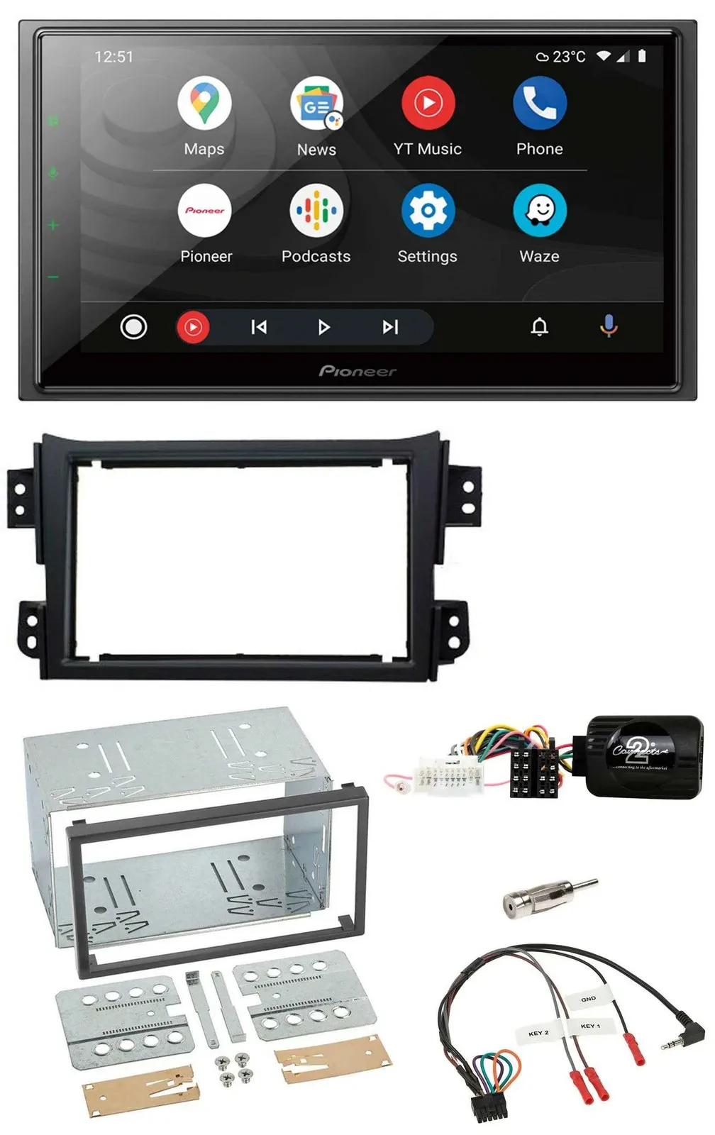 Pioneer USB 2DIN DAB Lenkrad Bluetooth Autoradio für Opel Agila B Suzuki Splash
