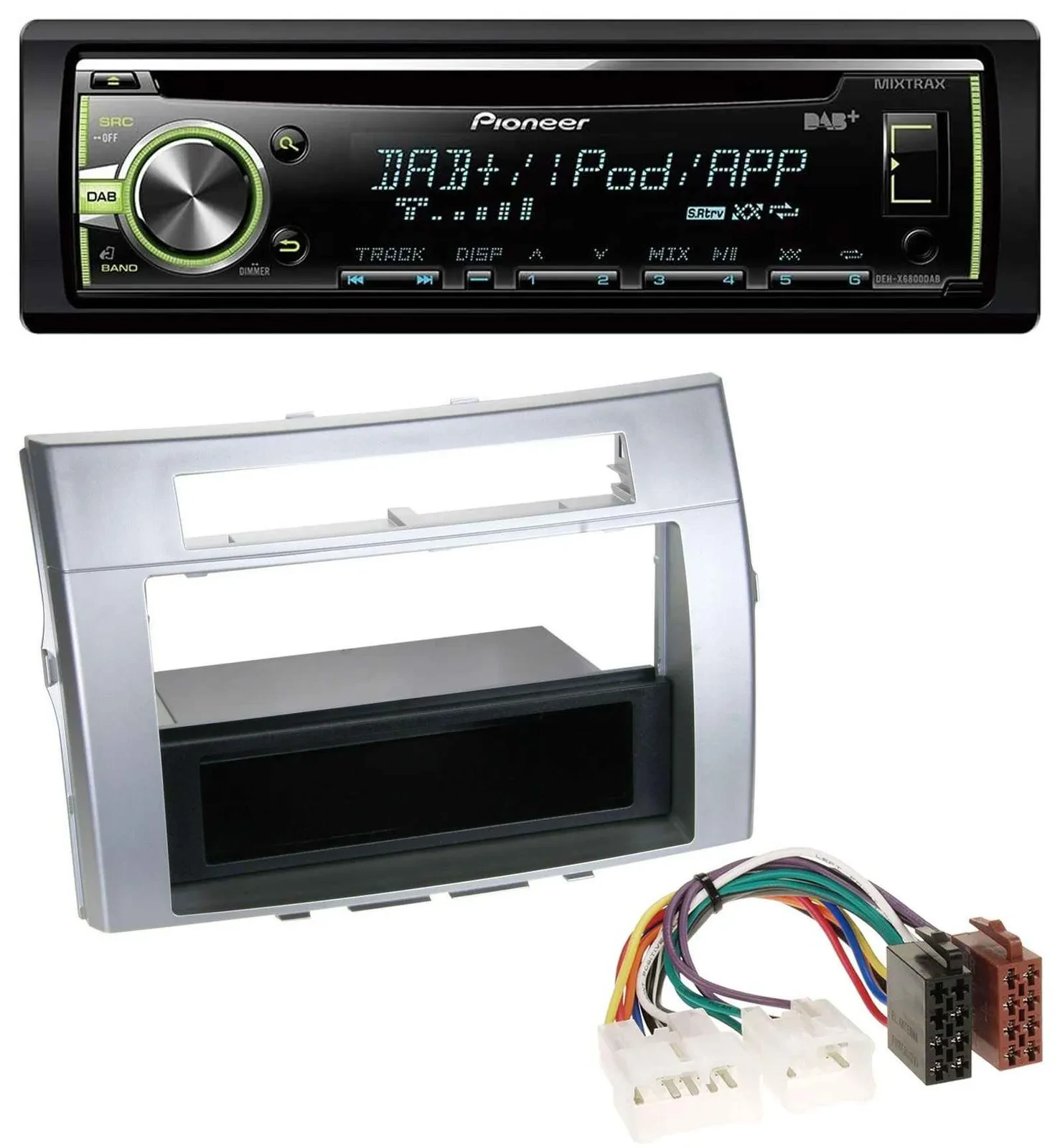 Автомагнитола для Toyota Corolla Verso (2004–2009) Pioneer CD, DAB, USB, AUX, MP3, серебристая
