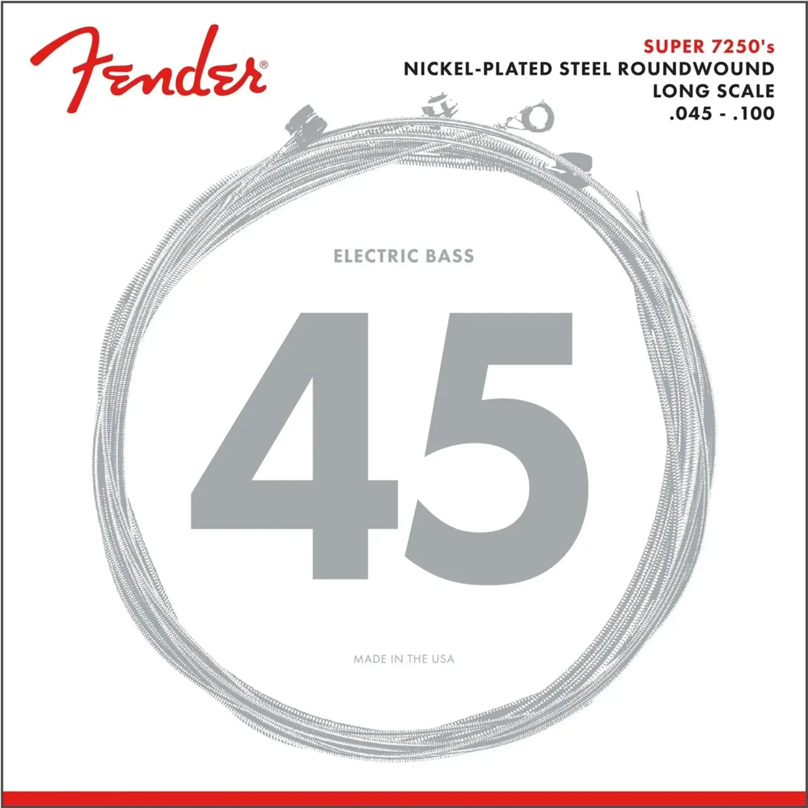 Струны для бас-гитары Fender 7250 Nickel Plated Steel Long Scale 045-100
