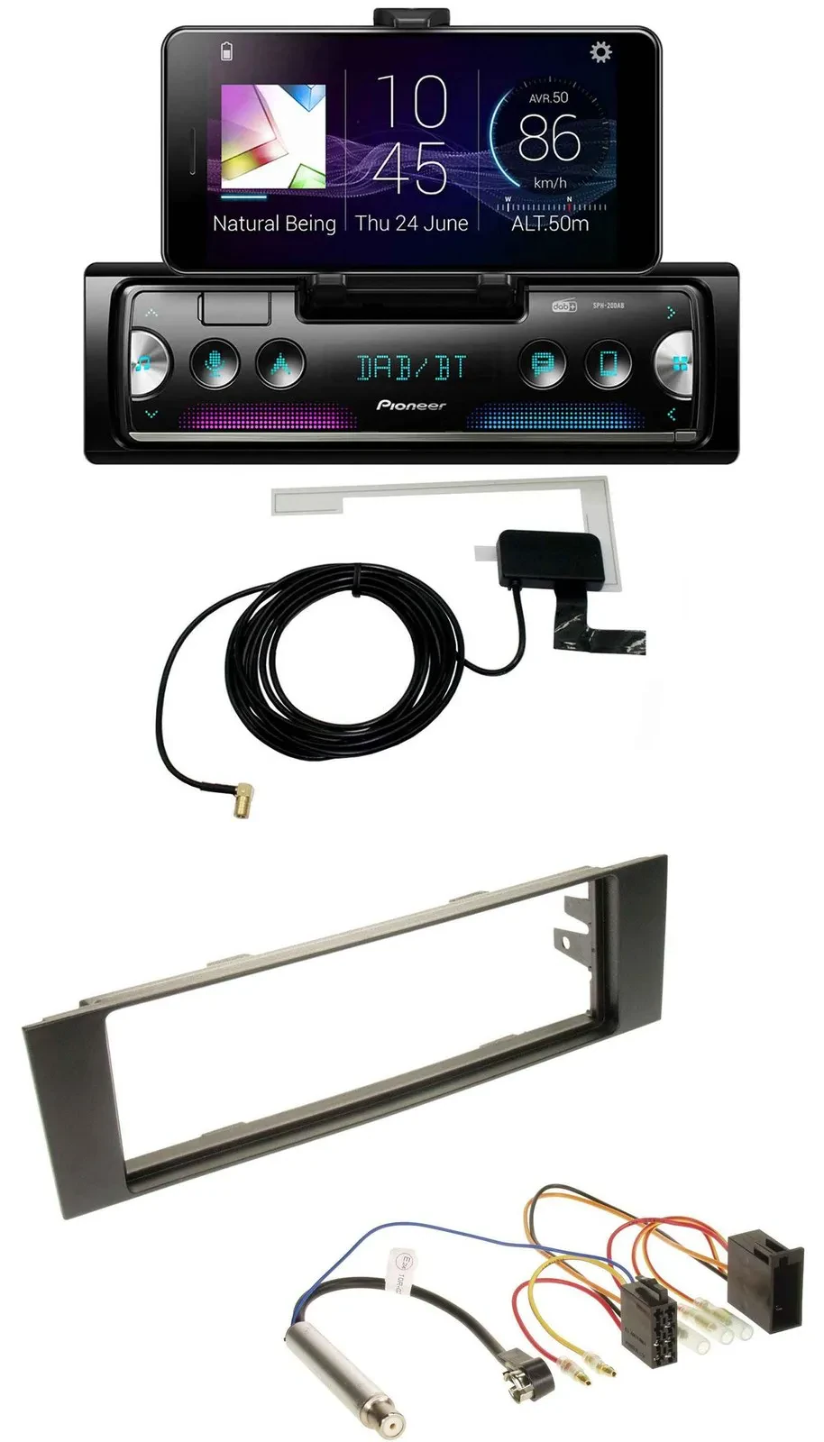 Pioneer DAB Bluetooth MP3 USB Autoradio für Audi A3 (8P, 03-06) - ISO