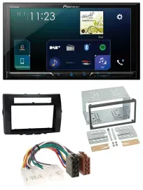 Автомагнитола для Toyota Corolla Verso (2004–2009) Pioneer 2DIN Bluetooth USB DAB, черный