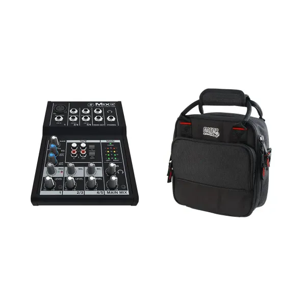 Mackie Mix5 5-Channel Mixer With With Gator Cases Updated Padded Nylon #MIX5 A