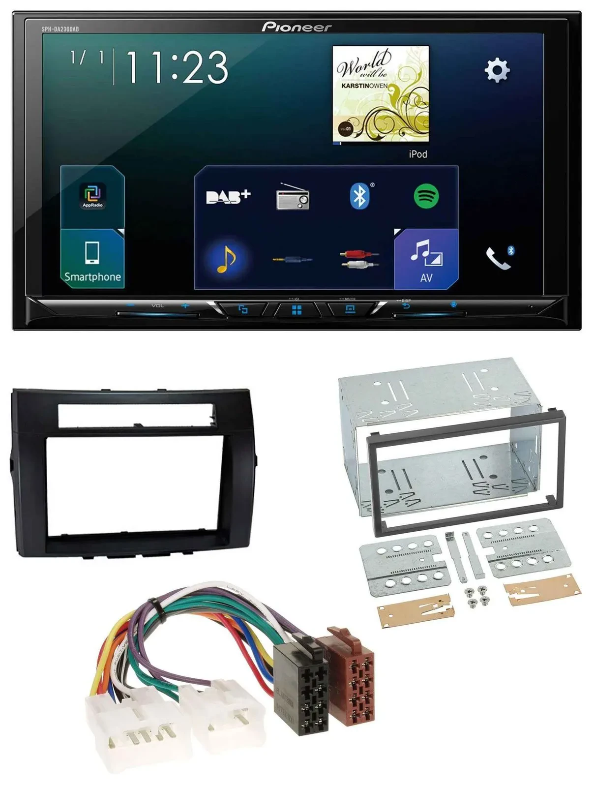 Автомагнитола для Toyota Corolla Verso (2004–2009) Pioneer 2DIN Bluetooth USB DAB, черный