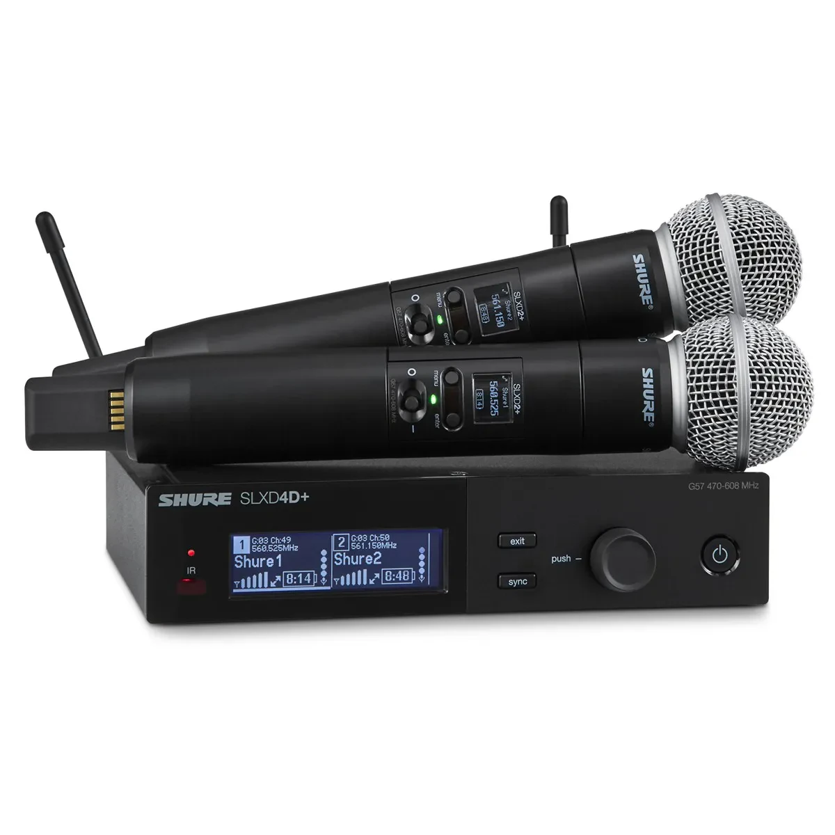 Shure SLXD24D+/SM58 Dual-Channel Digital Wireless Handheld System with 2x SM58 M