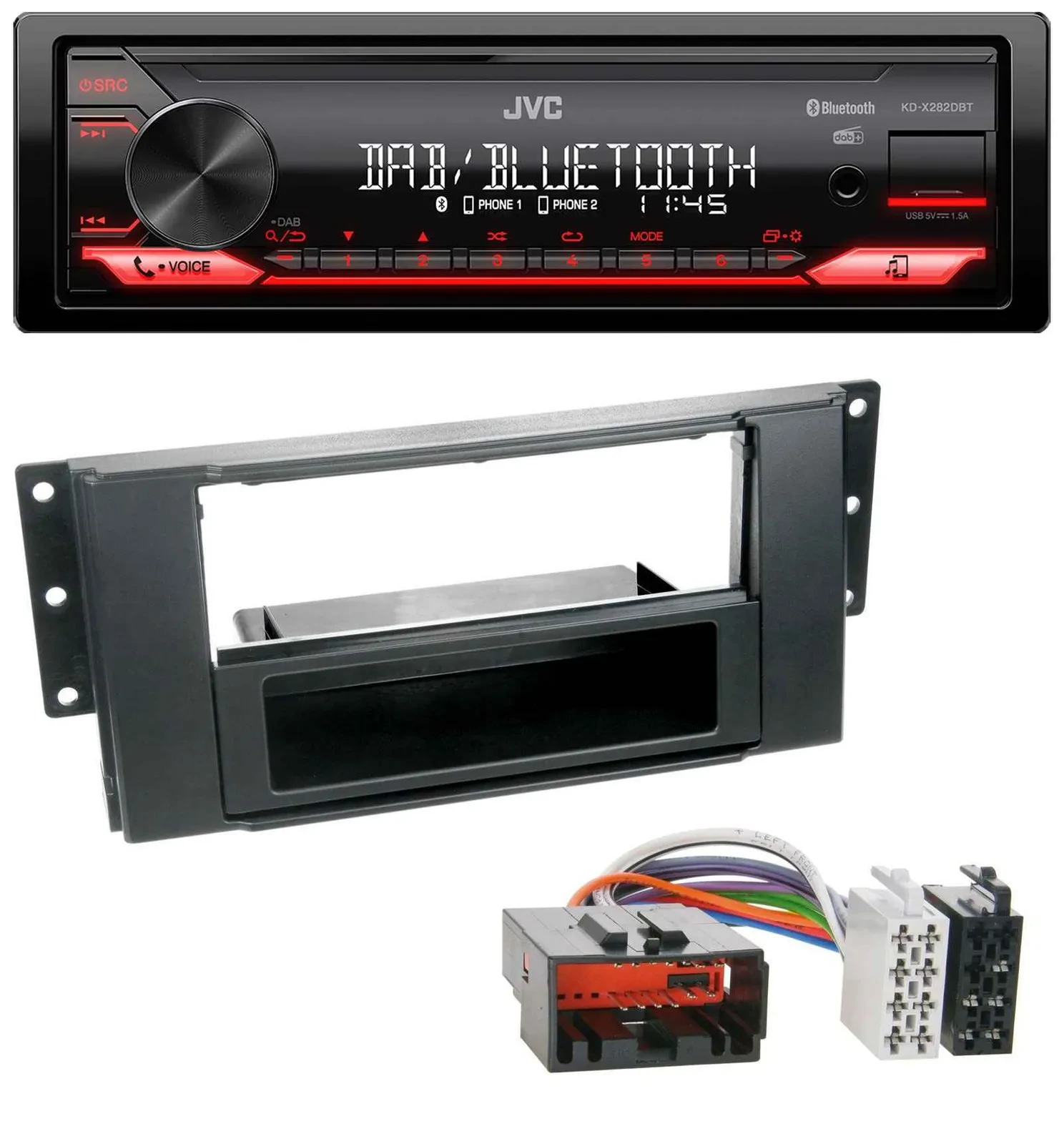 Автомагнитола для Land Rover Freelander 2007–2010 JVC Bluetooth, USB, DAB, MP3