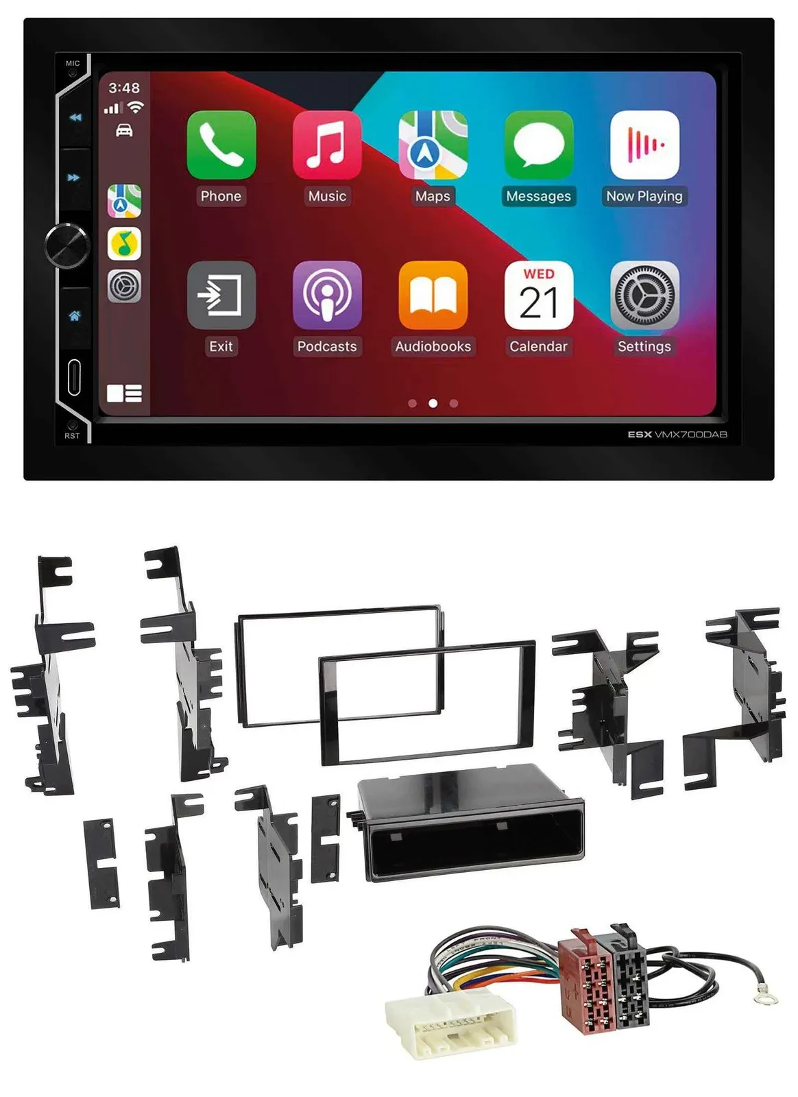 ESX 2DIN DAB USB MP3 Bluetooth Autoradio für Nissan Juke Navara NV ab 12