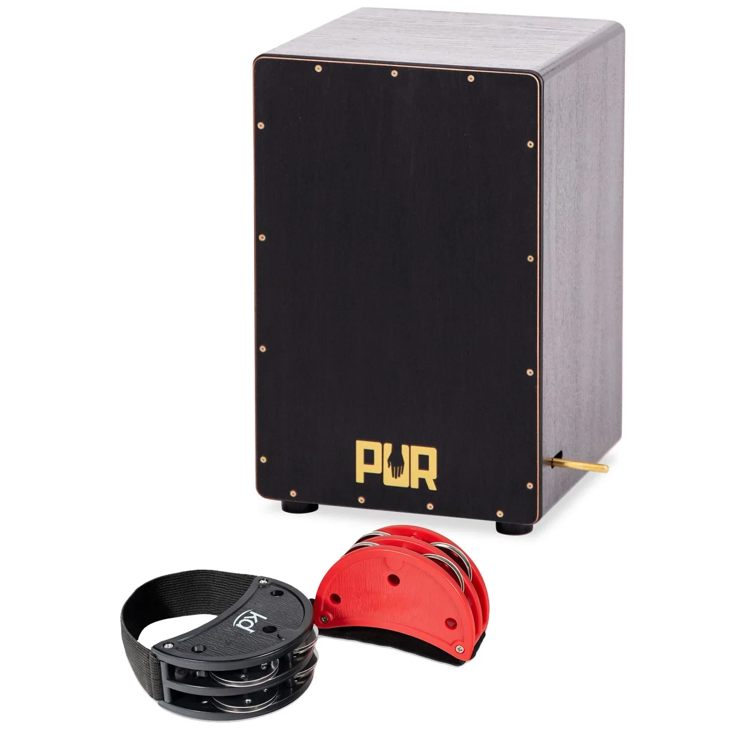 PUR PC4399 Cajon Vision SP PRO Black-Gold mit Fußtambourin-Set
