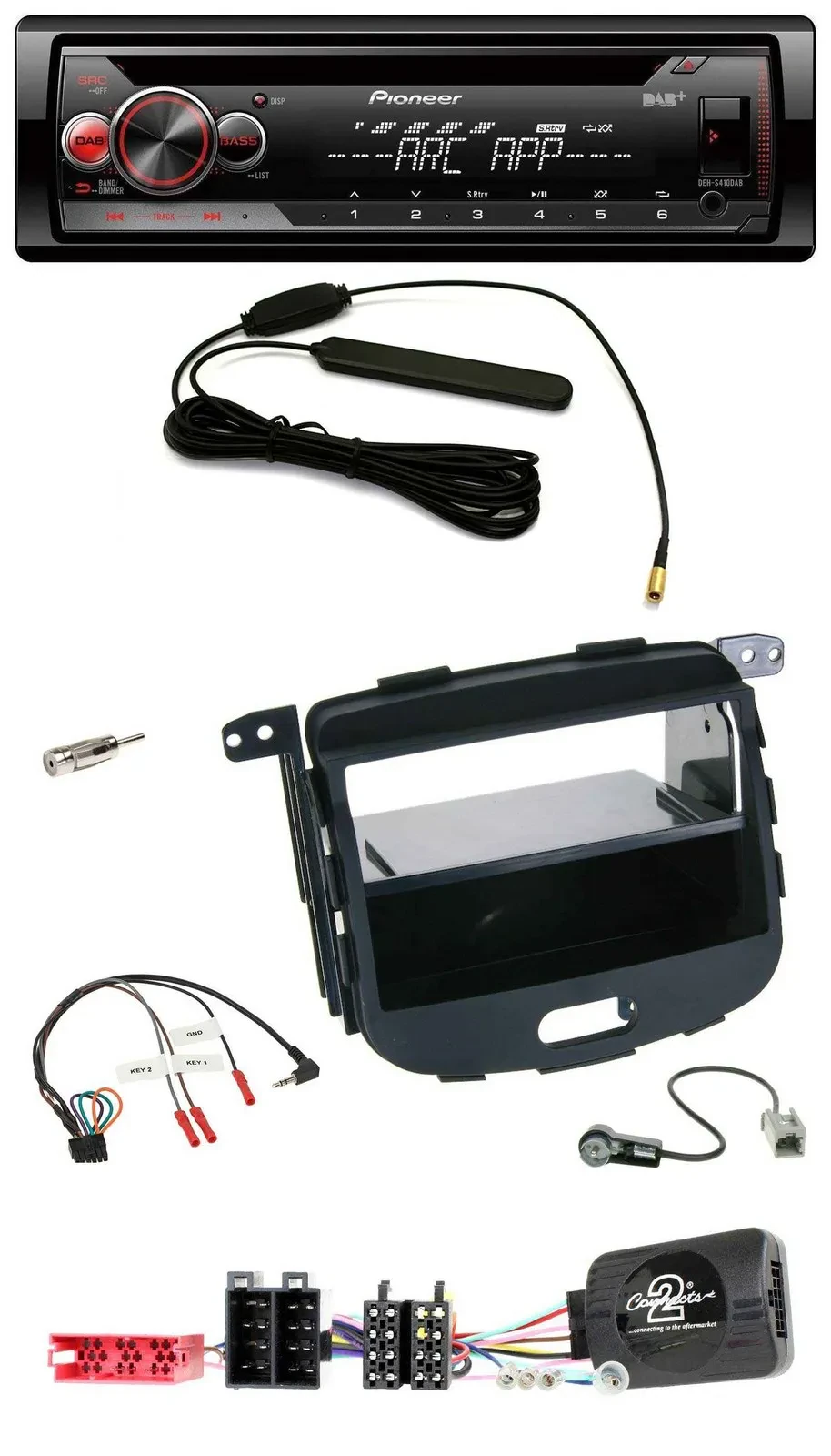 Pioneer CD USB Lenkrad DAB MP3 Autoradio für Hyundai i10 09-13 schwarz Rubber To