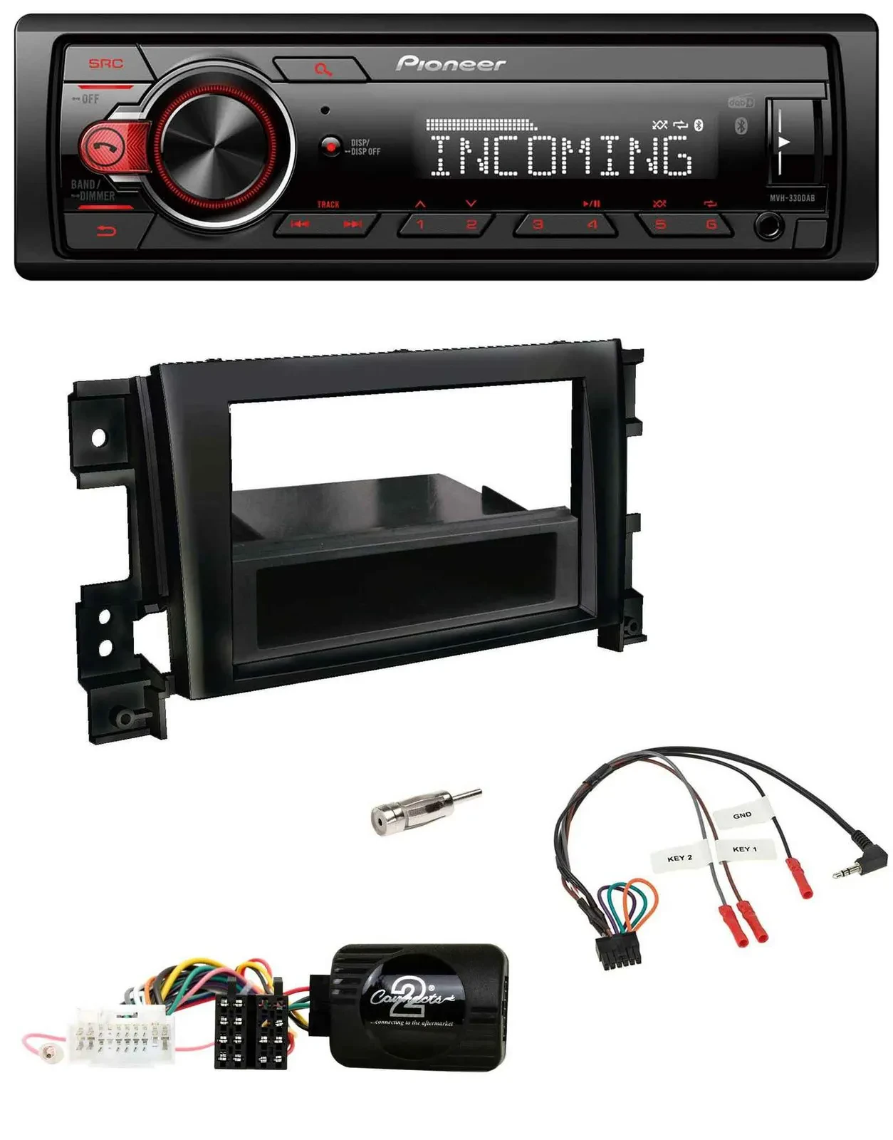 Pioneer Bluetooth USB DAB Lenkrad Autoradio für Suzuki Grand Vitara 2005-2011