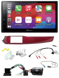 Pioneer DAB USB Lenkrad Bluetooth 2DIN Autoradio für Alfa Giulietta rot 940 2010