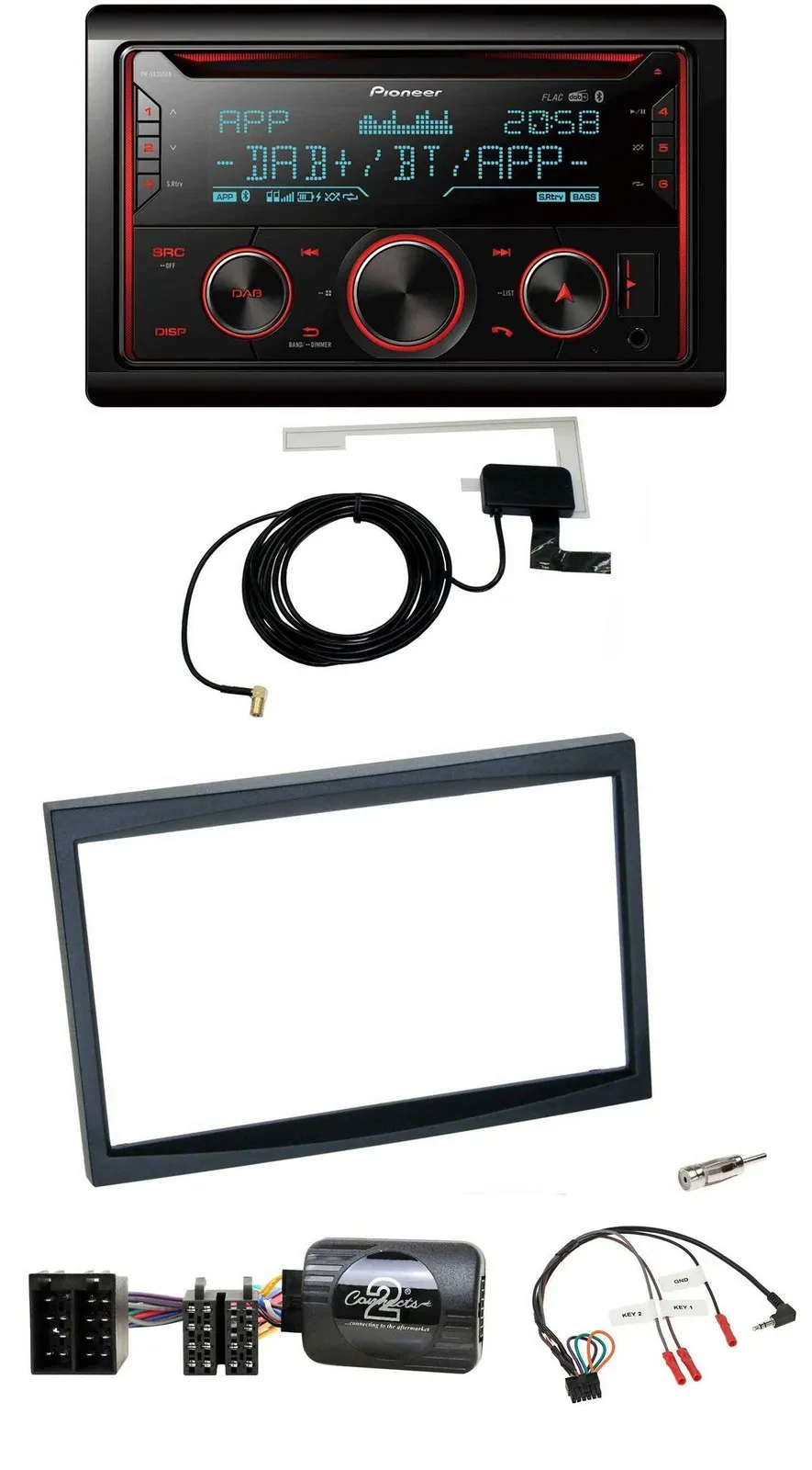 Автомагнитола для Citroen C3/C2/Berlingo Pioneer 2DIN DAB USB CD Bluetooth