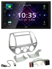 JVC DAB 2DIN MP3 Bluetooth USB Autoradio für Hyundai i20 12-14 man. Klima