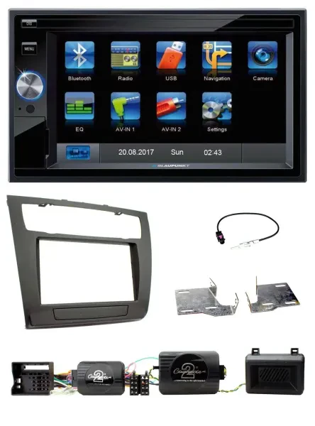 Blaupunkt 2DIN Bluetooth TMC USB Lenkrad SD Navigation für BMW 1er PDC aut. Klim