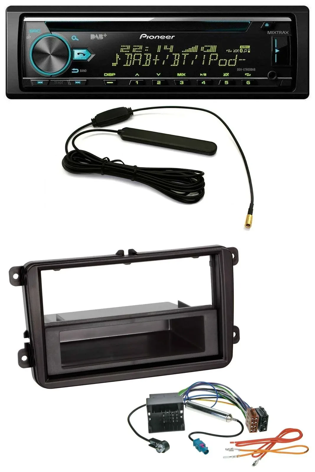 Pioneer CD MP3 AUX DAB USB Autoradio für Skoda Fabia Octavia Rapid Roomster
