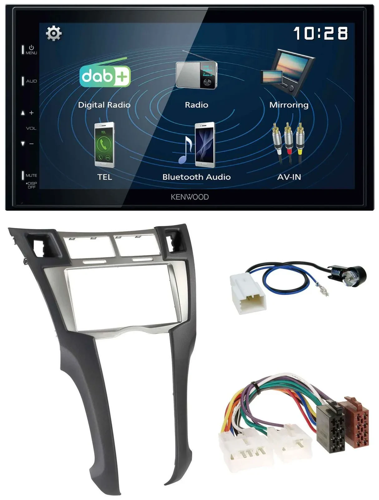 Kenwood 2DIN Bluetooth MP3 USB DAB Autoradio für Toyota Yaris (2007-2011)