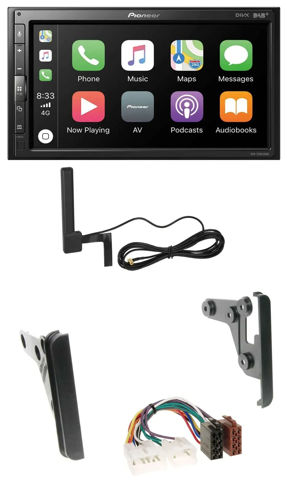 Автомагнитола для Toyota Highlander, Matrix, RAV4 Pioneer 2 DIN USB Bluetooth DAB MP3