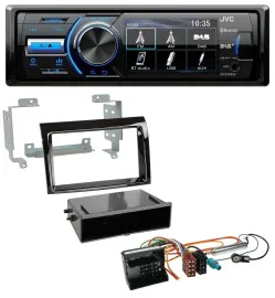 Автомагнитола для Citroen Jumper 2006–2011 JVC Bluetooth, MP3, USB, DAB, Quadlock, черный (piano black)