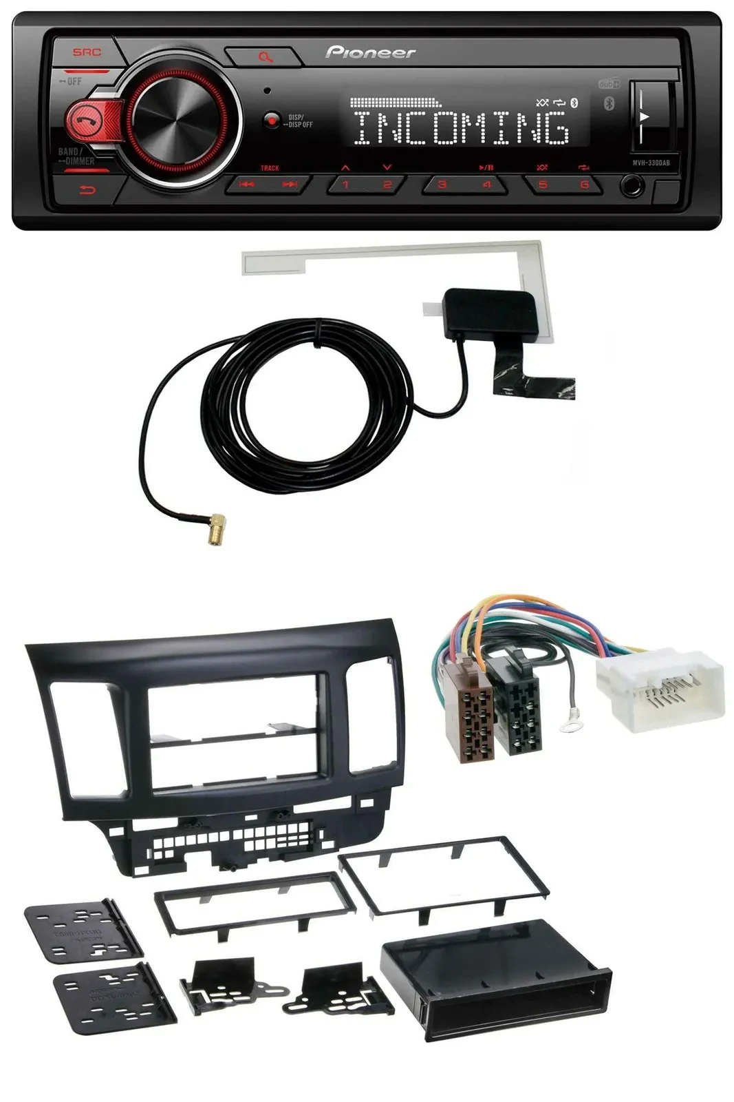Pioneer USB MP3 DAB Bluetooth Autoradio für Mitsubishi Evo Lancer (ab 2008)