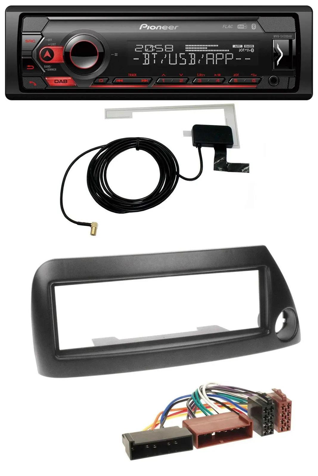 Pioneer DAB USB MP3 Bluetooth Autoradio für Ford Ka (bis 2008) - schwarz