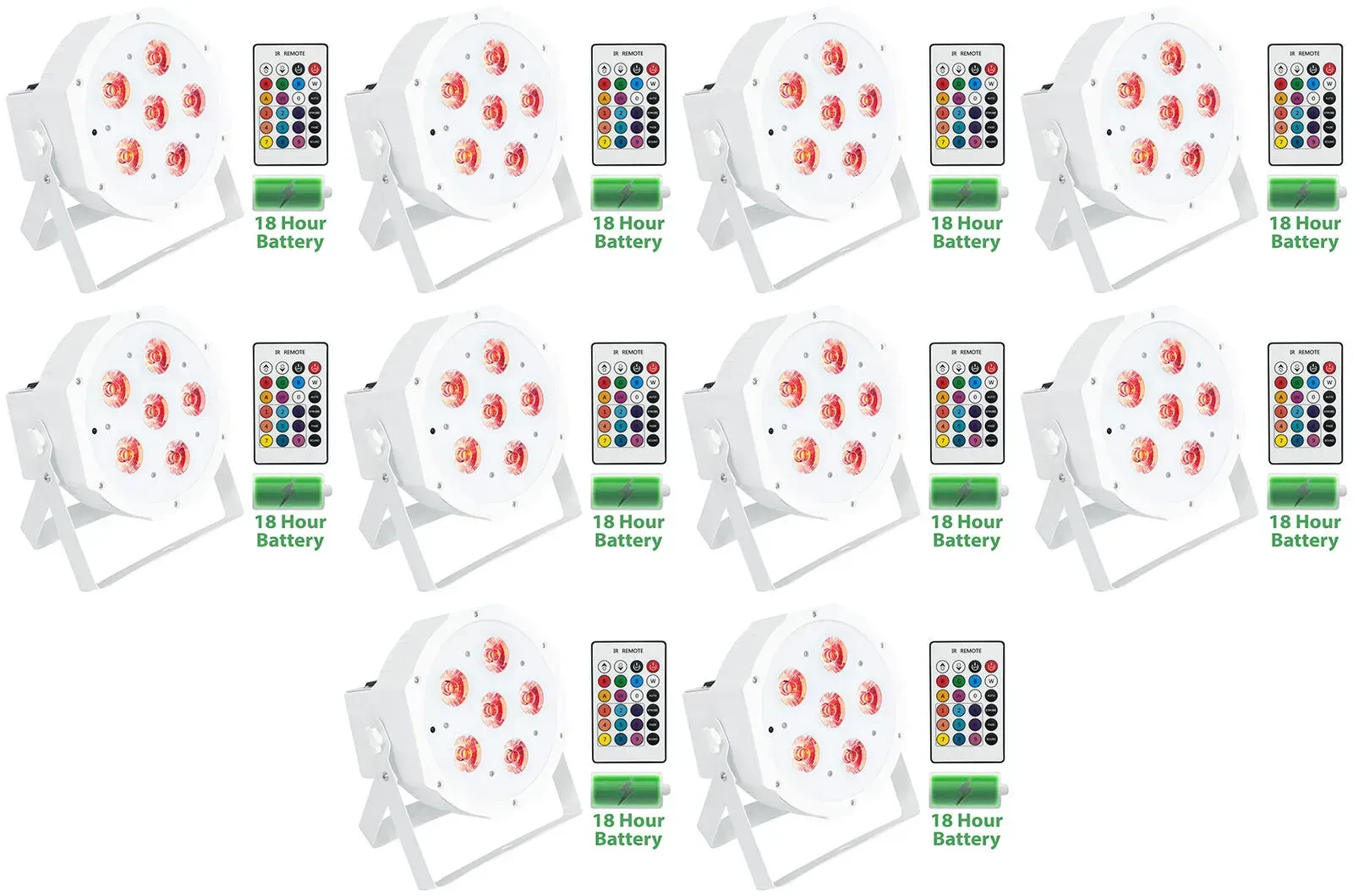 Светодиодный прибор Rockville BATTERY PAR 61 White (10 штук)