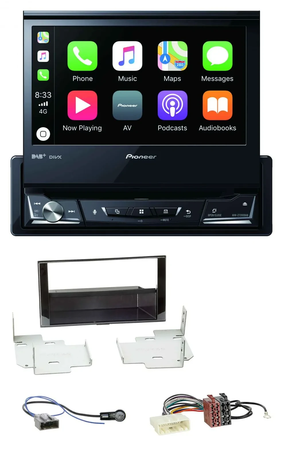 Pioneer DVD Bluetooth DAB USB MP3 Autoradio für Nissan Micra (2013-2017) piano