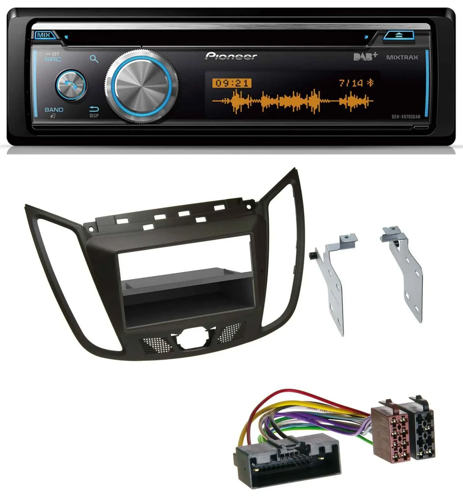 Автомагнитола для Ford C‑Max / Kuga Pioneer MP3, DAB, USB, CD, Bluetooth темно-коричневая