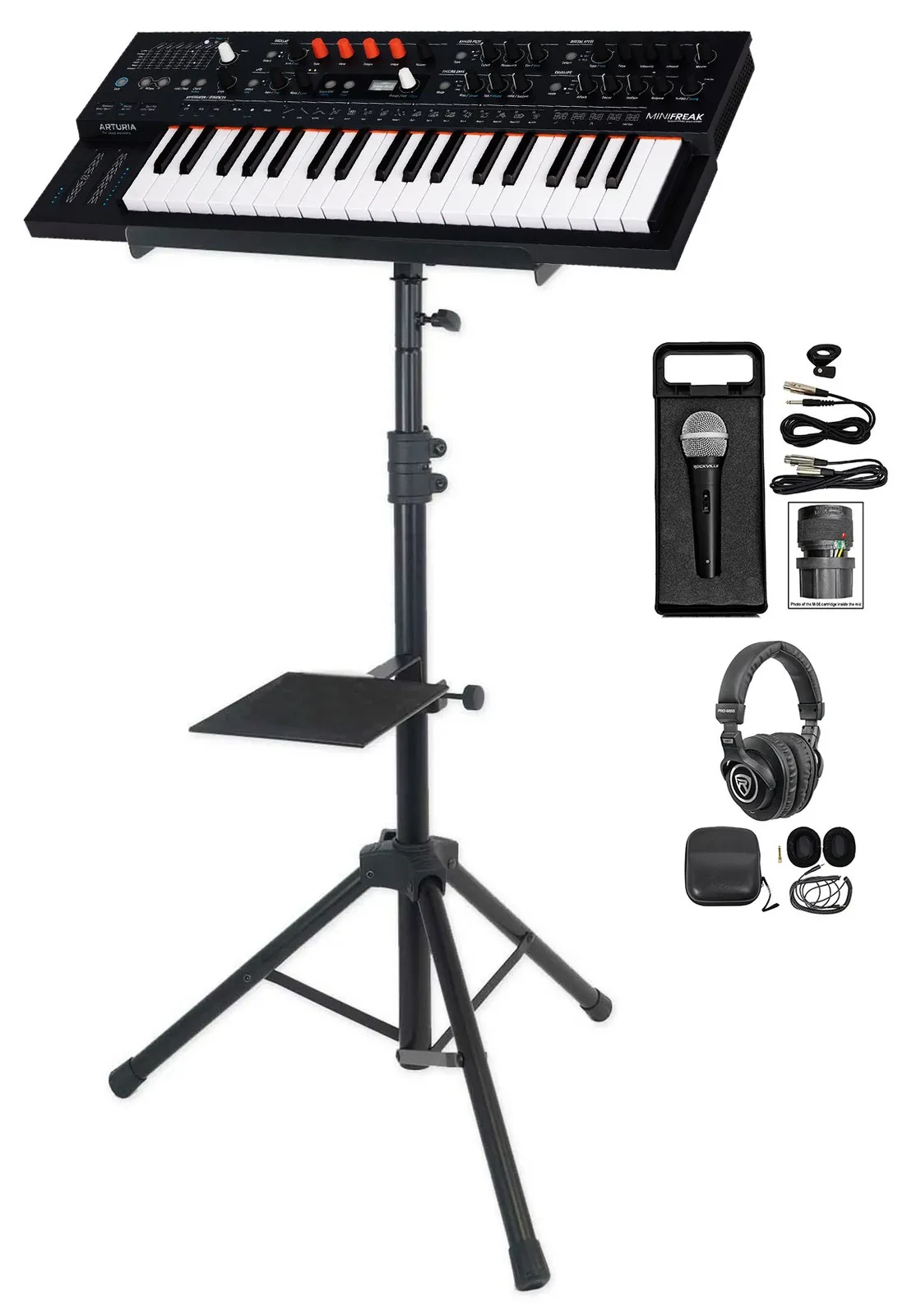 Arturia Minifreak 37-Key USB MIDI Polyphonic Synthesizer+Stand+Mic+Headphones