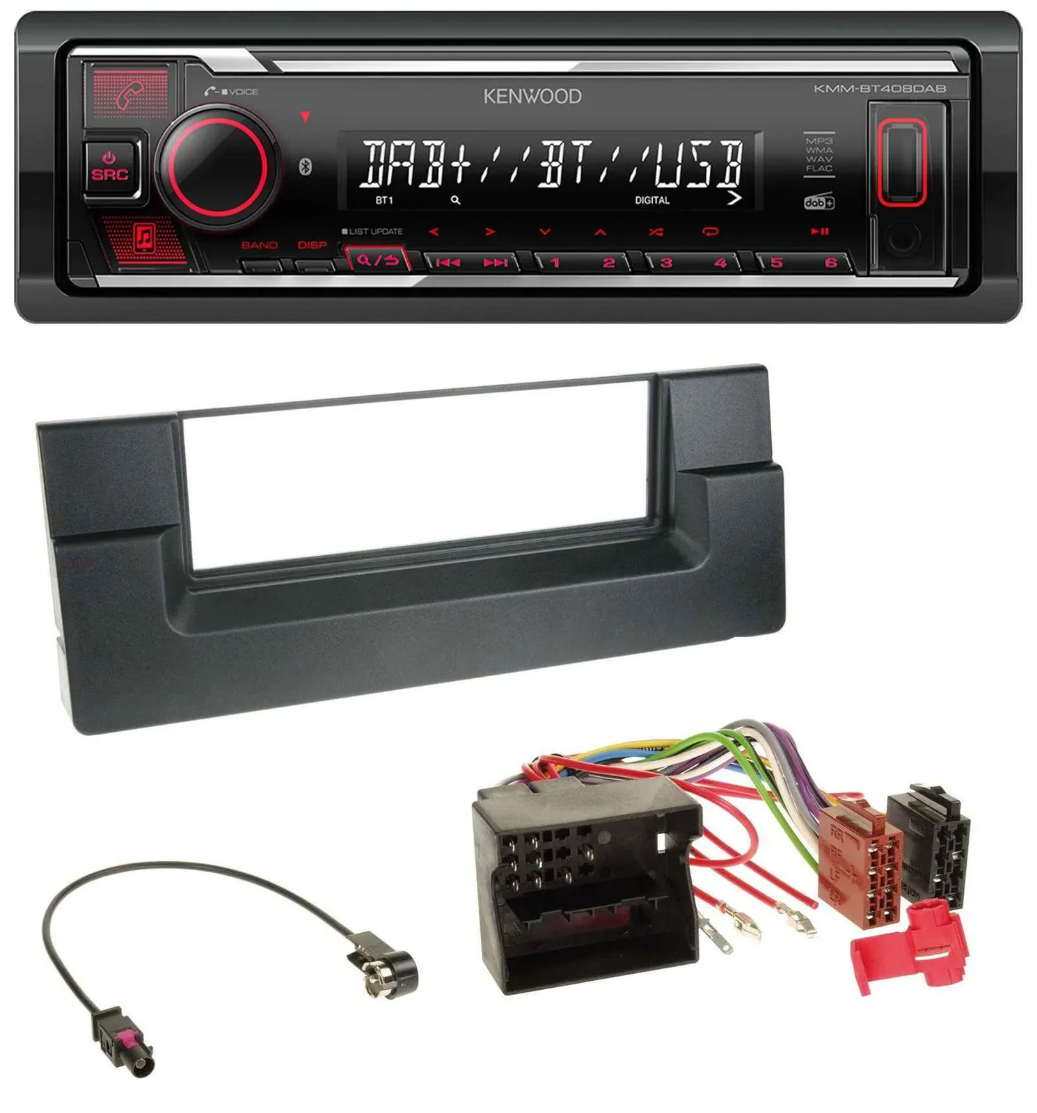 Kenwood MP3 Bluetooth USB DAB Autoradio für BMW 5er (E39) X5 (E53) Quadlock