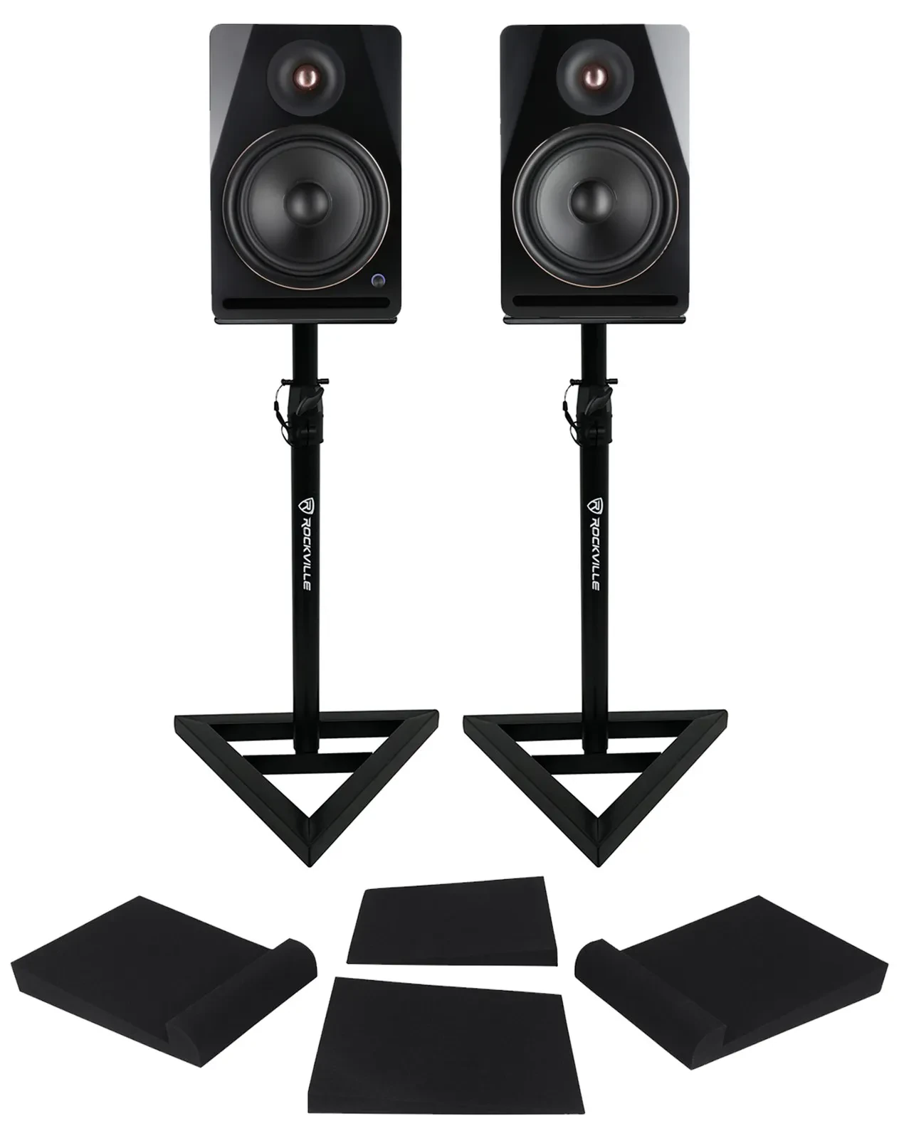 Студийный монитор Rockville APM8D v2 8" активный, USB, Bluetooth (набор, пара) со стойками