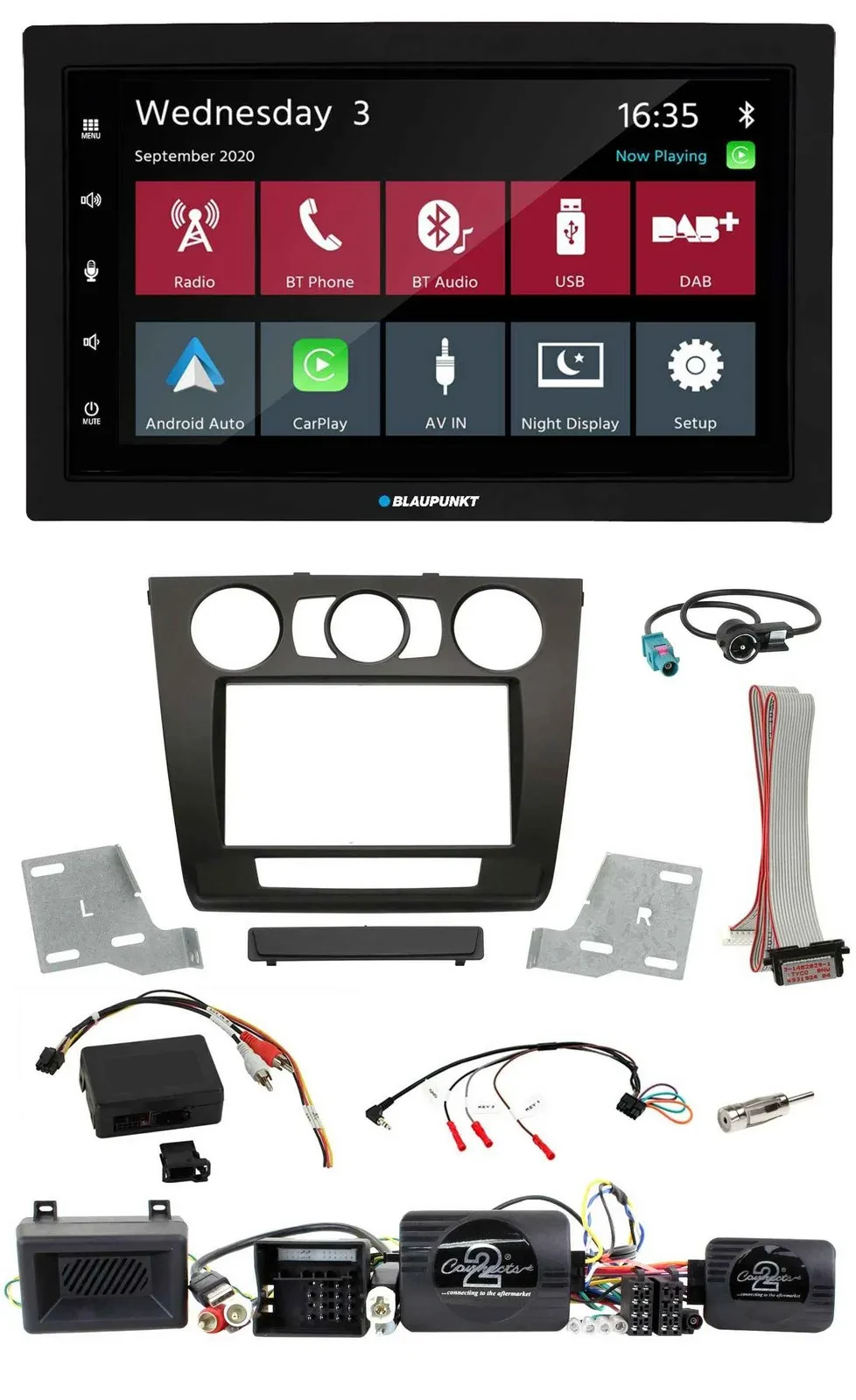 Blaupunkt DAB Bluetooth USB Lenkrad 2DIN Autoradio für BMW 1er Aktiv PDC man. Kl